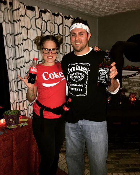 Jack And Coke Halloween Costume, Coke Halloween Costume, Coke Costume, Jack And Coke, Diet Coke, Couples Costumes, Costume Ideas, Halloween Costume, Christmas Sweaters