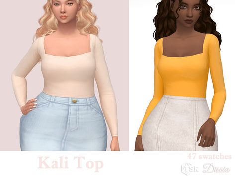 Sims 4 Cc Long Sleeve Shirt, Hamptons Vibe, Sims 4 Clothing Sets, Sims Clothes, Modest Top, Tumblr Sims 4, Sims Ideas, Sims 4 Teen, Sims 4 Toddler