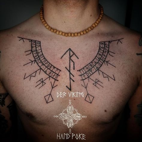 Nordic Chest Tattoo, Viking Neck Tattoo, Viking Compass Tattoo, Viking Rune Tattoo, Pagan Tattoo, Scandinavian Tattoo, Viking Tattoo Symbol, Viking Tattoo Sleeve, Vikings Tattoo