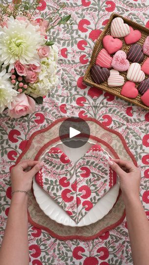 100 reactions · 4 comments | Looking for the perfect Valentine’s Day napkin fold? This heart napkin fold is a cute & easy way to bring some extra love to your table💕✨🌸 Watch to learn how to fold! • • • #valentinesday #galentines #napkinfold #howto #napkinfolding #valentinestablescape #galentinestablescape #pomegranateinc #madetoshare #notyourmamastable #reels #reeloftheday | Pomegranate Inc. | ilovemusiics · Original audio Fold A Napkin, Valentine Flower Arrangements, Table Watch, Christmas Diy Projects, Napkin Folds, Heart Diy, Christmas Projects Diy, Napkin Folding, How To Fold