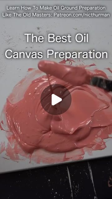 Nic Thurman on Instagram: "Benefits of Oil Ground Preparation: 1. Oil ground serves as a protective layer between your paint and sized canvas. It adds additional weight and flexibility. 2. The additional protection also means that you can scrape into the surface and create more layers & transparency without needing to worry about damaging the canvas. This is crucial if you plan to scrape down in between layers like the old masters did. 3. The slick and smooth surface makes starting a painting extremely easy. Your brush will glide across the canvas. This means you can cover more area more easily without the canvas ‘absorbing’ your color. 4. The ground is colored to make achieving life like results easier than any other method. Using a fleshy mid tone means that most of the surface area How To Start Oil Painting, How To Use Linseed Oil In Painting, How To Prep A Canvas For Oil Painting, Thinning Oil Based Paint, Oil Portrait Process, Canning