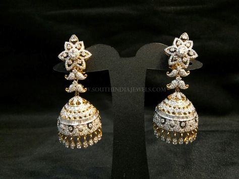 Diamond Jhumka From Sri Balaji Jewellers Diamond Bangles Designer Latest, Gold Jumkas, Big Diamonds Necklace, Mens Diamond Stud Earrings, Diamond Jhumkas, Jhumka Designs, Diamond Bangles, Diamond Earrings Design, Pearl And Diamond Necklace