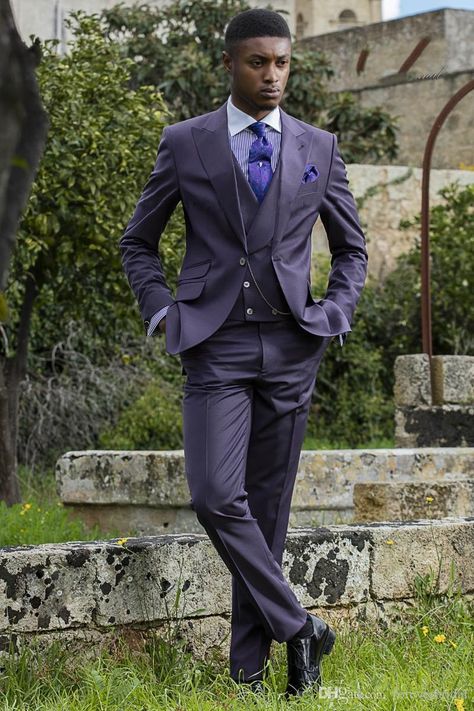 Modern Light Purple Mens Morning Coat Peaked Lapel Three Piece Blazer+Pant+Vest Suits Bridegroom Clothing Set Party Fashion Office Tuxedo Mens Tuxedo Trousers Mens Tuxedos Wedding Styles From Foreverbridal, $101.59| DHgate.Com Green 3 Piece Suit Men, 3 Piece Suit Men Wedding, Green 3 Piece Suit, 3 Piece Suit Men, Men's Tuxedo Wedding, Business Dinner, Morning Coat, Tie Vest, Blue Suit Men