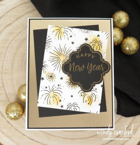 Happy New Year Handmade Card | Luvin Stampin Stampin Up Happy New Year Cards, Handmade Gifts Ideas, New Year Cards Handmade, New Year Card Making, Sweet Christmas Card, New Year Card Design, New Year Cards, Card Design Handmade, Happy New Year Cards