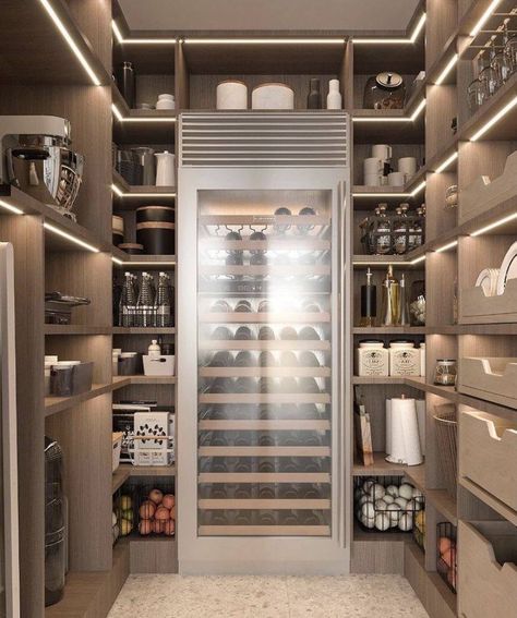 Luxury Kitchen Must Haves, Bloxburg Modern Pantry, Modern Pantry Design, Pantry Design Ideas, Home Pantry, Dream Pantry, Modern Pantry, Pantry Room, Organized Pantry