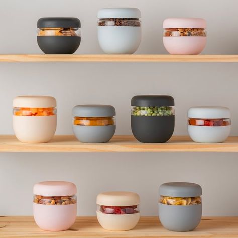 Lunch Bowl, Silicone Bowl, Double Wall Glass, Fridge Organization, Cute Kitchen, Glass Containers, Food Containers, Food Storage Containers, Glass Bowl