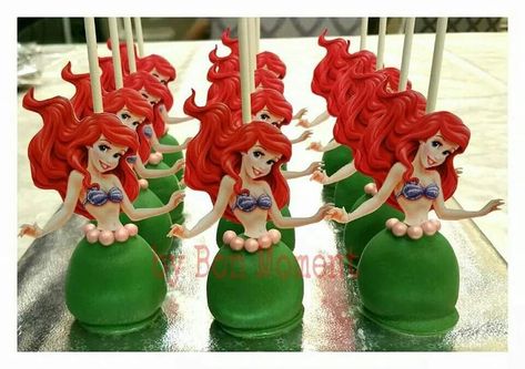 Ariel Cake Pops, Little Mermaid Cake Pops, Diy Mermaid Birthday Party, Mermaid Cake Pops, Princess Cake Pops, Diy Kids Birthday Party, Mermaid Birthday Party Ideas, Little Mermaid Cake, Ariel Birthday Party