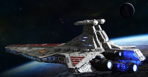 The Venator-class Star Destroyer , was one of the capital ships used extensively by the Galactic Republic during the later parts of the Clo... Star Wars Spaceships, Capital Ship, Star Wars Models, Star Wars Vehicles, Cuadros Star Wars, Galactic Republic, Sci Fi Ships, Star Wars Empire, Star Destroyer