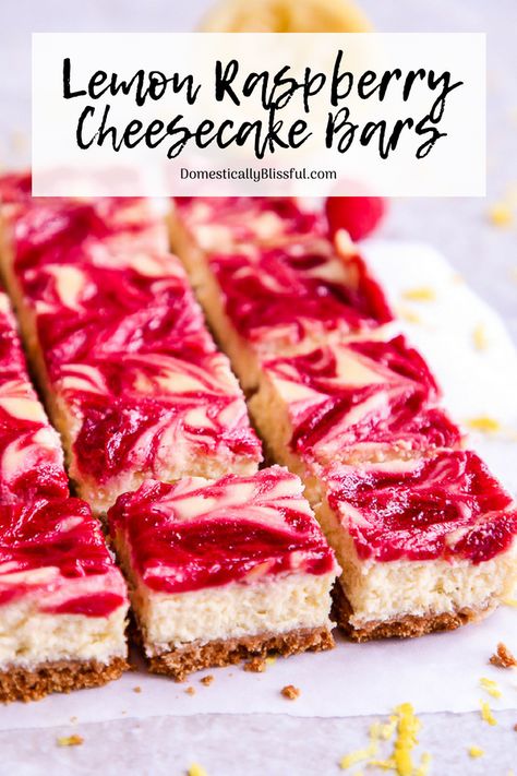 Dessert For Family Gatherings, What To Make With Raspberries, Lemon Raspberry Cheesecake Bars, Domestically Blissful, Lemon Raspberry Cheesecake, Raspberry Cheesecake Bars, Crumb Bars, Coconut Dessert, Desserts Keto