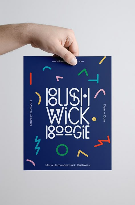 Identity concept for a community festival in Bushwick NYIncluding logo, typography, poster, flyer and event T-shirt. Community Poster Design, Event Typography, Festival Typography, Typography Flyer, Community Festival, Sport Flyer, Music Festival Logos, Festival Logo, Festival Flyer