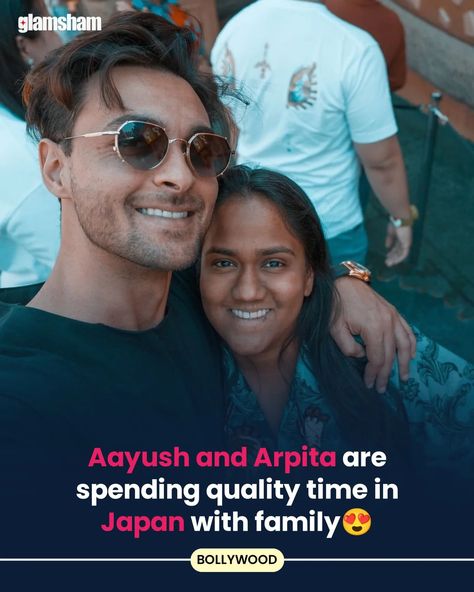 Aayush Sharma and Aprita Khan are enjoying family time in Japan.😍❤️ #Glamsham #AayushSharma #ArpitaKhan #Bollywood #FamilyLove #Japan ( Aayush Sharma, Arpita Khan, Family Love ) Arpita Khan, Aayush Sharma, Family Love, Family Time, Actors, Japan, Stars, Quick Saves