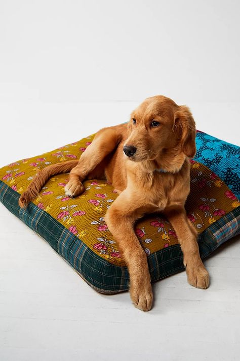 FP One Vintage Quilt Dog Bed Cover | Free People Covered Dog Bed, Rescue Dog, Vintage Quilt, Pet Stuff, Old Dogs, Vintage Dog, Dog Beds, Bed Cover, Vintage Quilts