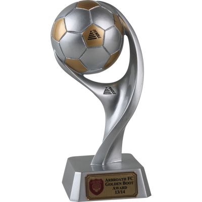 This 3D football ball trophy is made from high-quality resin and incorporates silver & gold detailing. It's available in 6 sizes, 10cm, 12cm, 14cm, 16cm, 18cm & 20cm and can be customised for FREE to include club badge and text of your choice. View all of our ball trophies for more designs. Football Sculpture, Football Trophy, Sport Rack, Football Trophies, Football Cups, Sketches Pencil, Trophy Design, Club Badge, Football Ball