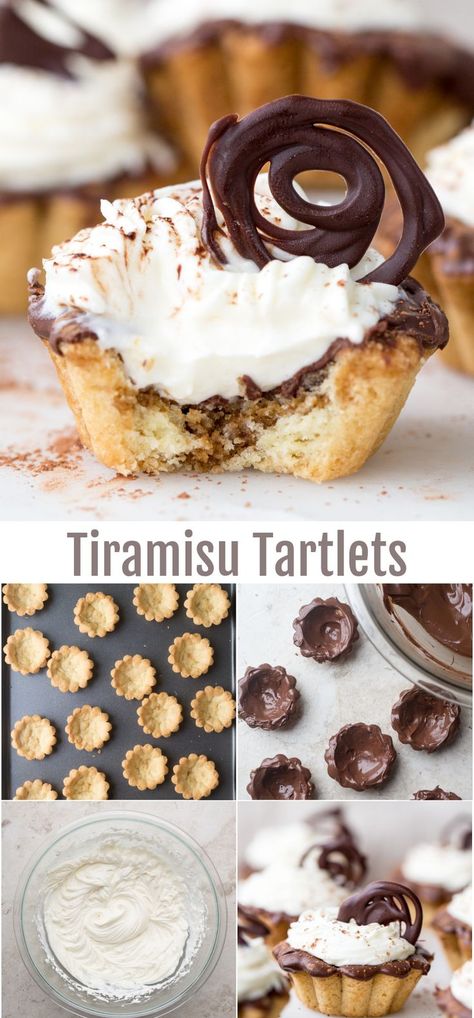 Amazing tiramisu tart recipe! Dessert Mascarpone, Dessert Halloween, Mini Dessert Recipes, Mini Tarts, Lotus Seeds, Lotus Seed, Mascarpone Cream, Chips Ahoy, Bite Size Desserts