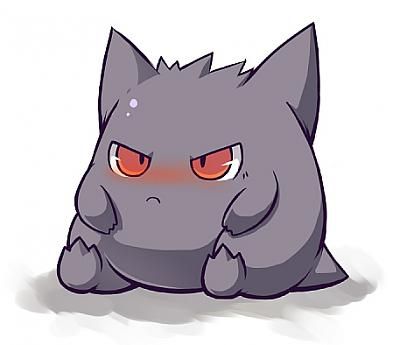 Cute Gengar. Didn't ever imagine I would be saying that. Gengar Pokemon, Ghost Pokemon, Mega Pokemon, Ghost Type, Pokemon Tattoo, Pokémon Master, All Pokemon, Pokemon Fan Art, My Pokemon