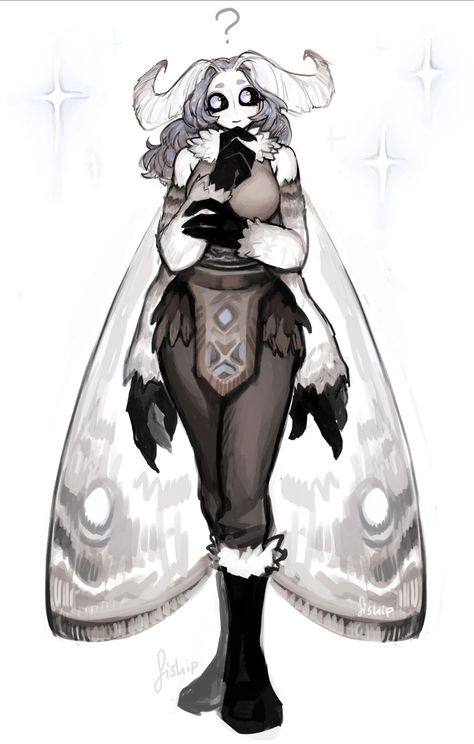 Moth Cute, Moth Girl, Cute Moth, Monster Girl Encyclopedia, Mouth Drawing, Moth Art, Creature Drawings, Fantasy Creatures Art, Mythical Creatures Art