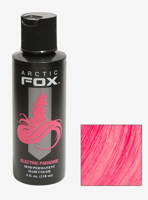 No need to fly to a far off destination, when your hair is this bright-ass pink, you'll be in your own Electric Paradise! The semi-permanent hair dye from Arctic Fox isn't just paraben, ammonia, peroxide free, and Vegan, it's totally UV reactive, too. Plus, there is added conditioner to make your hair feel soft and smooth. How many amazing reasons do you need before you finally color your hair with it? 4 fluid ounces Semi-permanent; lasts 6-12 washes UV reactive 100% Vegan ... Arctic Fox Dye, Artic Fox Hair, Fox Hair Dye, Arctic Fox Hair Dye, Fox Kit, Wedding Hair Colors, Pink Hair Dye, Arctic Fox Hair Color, Fox Hair