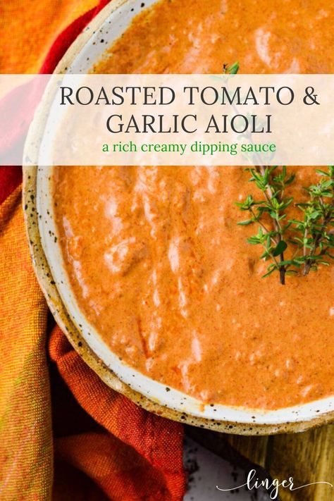 Chipotle Dipping Sauce, Roasted Tomatoes And Garlic, Aioli Sauce Recipe, Tomato Dipping Sauce, Garlic Aioli Sauce, Fish Fries, Smoked Tomatoes, Spicy Aioli, Aioli Sauce