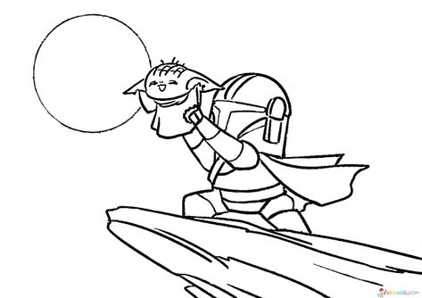 Coloring pages Baby Yoda. The Mandalorian and Baby Yoda Free Starwars Coloring Page, Mandalorian Coloring Page, Baby Yoda Coloring Page, Yoda Coloring Page, Baby Yoda Tattoo, Baby Yoda Drawing, Yoda Drawing, Idee Cricut, Alien Character