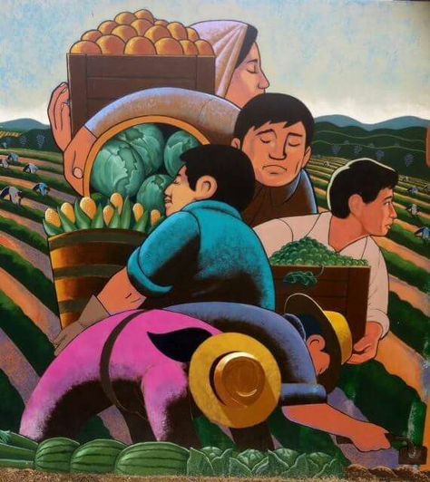 by Ignacio Gomez Farm Workers, Cesar Chavez, Migrant Worker, Farm Art, Hispanic Heritage, Class Projects, Mexican Art, Lets Celebrate, Inspirational Story