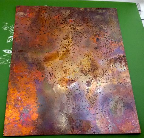 Patina Copper Backsplash, Copper Sheet Backsplash, Copper Wall Hanging, Copper Sheet Art, Copper Sheet Metal Projects, Sheet Metal Backsplash, Melting Copper, Decorative Metal Sheets, Copper Tile Backsplash