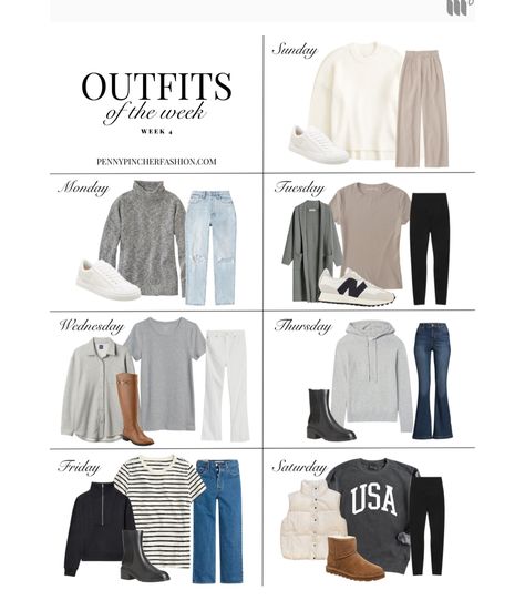 Year Round Capsule Wardrobe, 40s Outfits, Penny Pincher Fashion, Capsule Wardrobe Casual, Outfit Planner, Ny Outfits, Capsule Wardrobe Outfits, Everyday Casual Outfits, Fashion Capsule Wardrobe