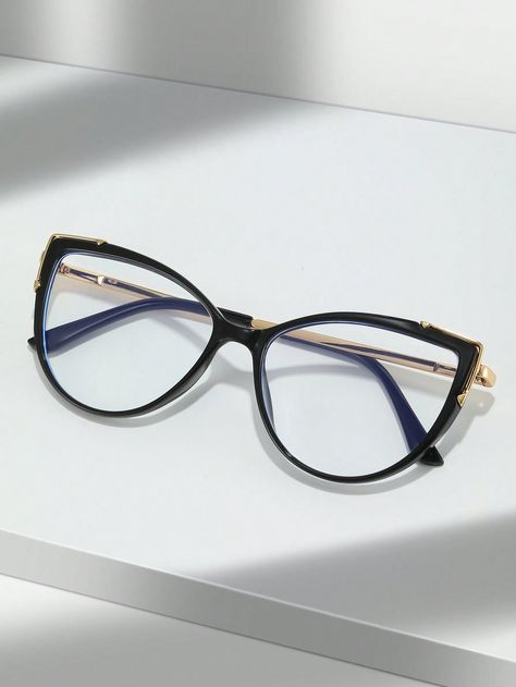 Collar     Embellished   Women Accessories Cat Eye Frames Eyeglasses, Kacamata Cat Eye, Unique Glasses Frames, Cat Eyeglasses, Glasses Frames Trendy, Classy Glasses, Glasses Inspiration, Specs Frame