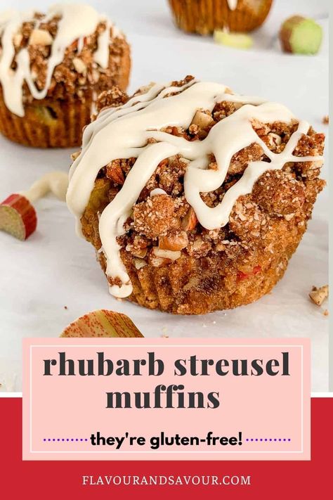 Keto Rhubarb Muffins, Aip Rhubarb Recipes, Almond Flour Rhubarb Recipes, Almond Flour Rhubarb Muffins, Rhubarb Streusel Muffins, Rhubarb Sour Cream Muffins, Gluten Free Rhubarb, Cinn Rolls, Strawberry Rhubarb Muffins