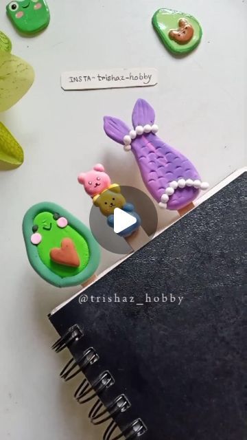 Super Clay Craft, Cute Clay Crafts, Clay Crafts Easy, Clay Bookmark, Super Clay, Craft Clay, Support Art, Clay Craft, Crafts Easy