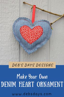 Denim Hearts Ornaments, Denim Hearts Diy, Denim Ornaments, Germany Crafts, Heart Ornaments Diy, Denim Hearts, First Sewing Projects, Christmas Stocking Ornament, Denim Crafts Diy