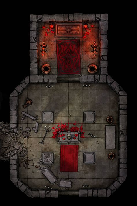 Dnd Horror Map, Dnd Fortress Map, Spooky Battlemap, Dnd Haunted House Map, Underdark Map 5e, Dungeon Maps Underground, Dungeon Room, Dark Tide, Underground Map