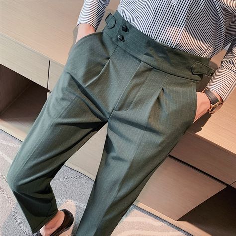 Casual Dress Pants Men, Business Casual Suit, Men's British Style, Slim Fit Suit Pants, British Style Men, Dress Pant Suit, Formal Office, Casual Dress Pants, Formal Pants