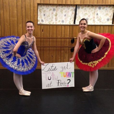 Super cute ballet theme promposal! Promposal Ideas For Dancers, Dancer Promposal Ideas, Ballet Hoco Proposals, Hoco Proposals Ideas Dancer, Promposal Ideas, Homecoming Posters, Dance Proposal, Winter Ball