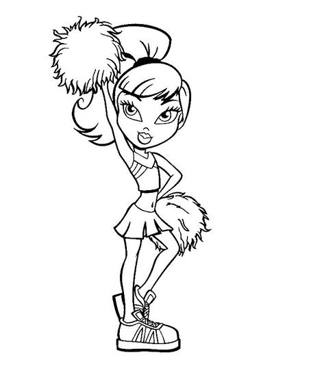 Coloring Pages of Cheerleader Bratz Cheerleader, Cartoon Cheerleader, Cheerleader Clipart, Sports Coloring Pages, Anime Mermaid, Doll Drawing, Cute Cheerleaders, Pom Pom Girl, Pokemon Coloring Pages