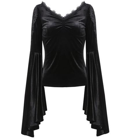 Velvet Romance Top Styl Goth, Black Velvet Top, Dark In Love, Gothic Tops, Gothic Clothes, Gothic Steampunk, Modieuze Outfits, Velvet Top, Gothic Outfits