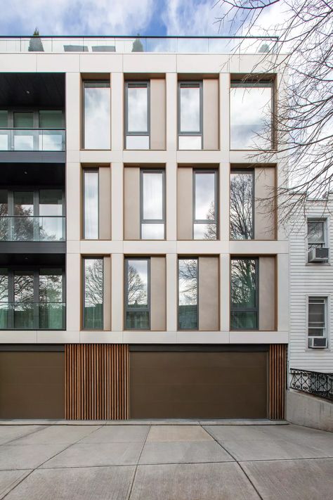 Ventilated rainscreen facade in 14th Street | Florim S.p.A. SB Square Facade Architecture, Architectural Elevation Drawing, Facade Apartment Building, Architectural Elevations Drawing, Residential Facade Design, Commercial Elevation, Ventilated Facade, Residential Facade, Rainscreen Facade