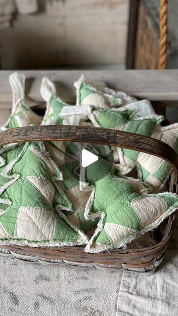 Christina Wade on Instagram: "SOLD OUT! I’ll be adding more antique quilt creations to my Etsy shop soon. Tree peg rail hangers 🌲🌲🌲. Made from a gorgeous old quilt with the sweetest minty green color. Available now in my Etsy shop, The Halsey Homestead. Link in my bio.   #vintagequilts #vintagequilt #farmhousedecor #falldecorations #falldecoratingideas #winterdecoration #simplefarmhousetouches #simplefarmhouse #primitivedecor #primitivehome #primitivehomedecor #countryrustic #americanfarmhousestyle #sussexcountynj #myantiquedhome #wornandweathered #vintagedecor" The Halsey Homestead, Rail Hangers, Peg Rail, American Farmhouse Style, Old Quilts, Minty Green, Primitive Home, Antique Quilt, Halsey