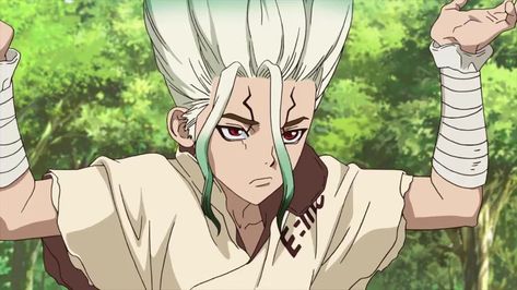 Senku Ishigami | Dr. Stone Senku Ishigami, Long Lost Love, Review Template, Stone World, Earthy Color Palette, Dr Stone, Out Of Control, Tarzan, Earthy Colors