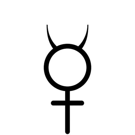 Mercury (Alchemy Symbol) Mercury Symbol, Alchemy Symbols, Symbol Tattoos, Symbolic Tattoos, The Low, Peace Sign, Flash Tattoo, Alchemy, Cute Tattoos