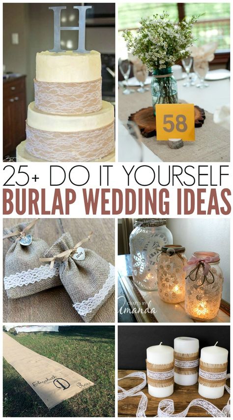 Burlap Wedding Ideas, Burlap Wedding Decorations, Rustic Burlap Wedding, Diy Burlap, Rustic Wedding Diy, Rustic Wedding Centerpieces, Wedding Centerpieces Diy, Burlap Wedding, Wedding Table Centerpieces