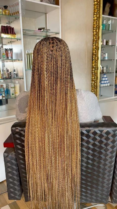 27 30 613 Knotless Braids, 613/27/30 Box Braids, 27 And 613 Knotless Braids, 4/27/30 Braids, Honey Blonde Knotless Braids, Braiding Hair Colors, Blonde Box Braids, Big Box Braids Hairstyles, Goddess Braids Hairstyles