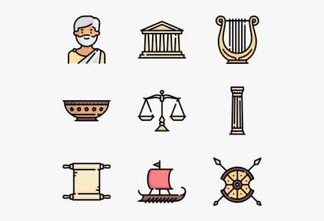 Antigua Grecia Aesthetic, Greece Civilization, Greek Drawing, Greek Civilization, Doodle Human, Greek Icons, Study Organization, Bullet Journal Art, Cute Doodle Art