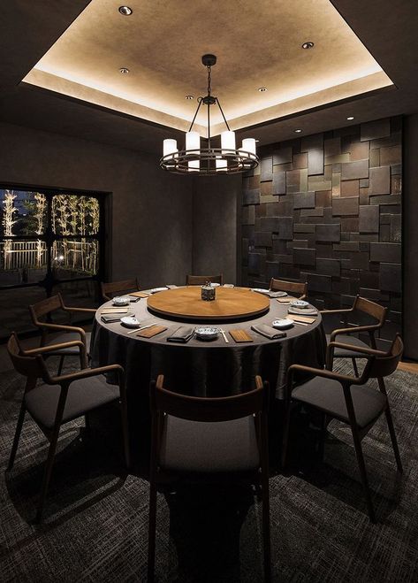 Private Dining Room Restaurant, Chinese Restaurant Interior, Modern Chinese Restaurant, Chinese Restaurant Design, Crow Photos, Zen Interiors, Poker Room, Vip Room, Restaurant Lighting