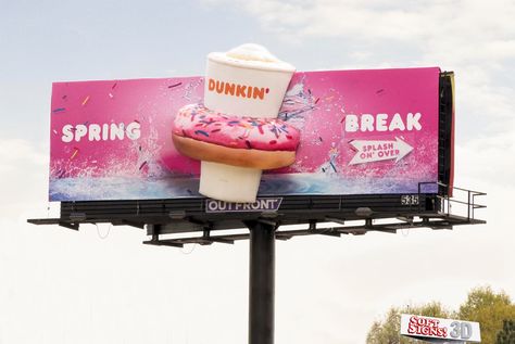 Dunkin Donuts 2 — Soft Signs 3D - 3D Billboards - 3D Inflatable Billboards - 3D Vinyl Billboards Designs, Advertising Billboard, Donut Logo, 3d Vinyl, School Science Projects, Billboard Advertising, Logo Design Set, Billboard Signs, Billboard Design