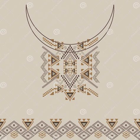 Indian Ornaments, Ornaments Illustration, Embroidery Border, Neckline Designs, Ethnic Style, Native American Indians, American Indian, Screen Savers, Ethnic Fashion