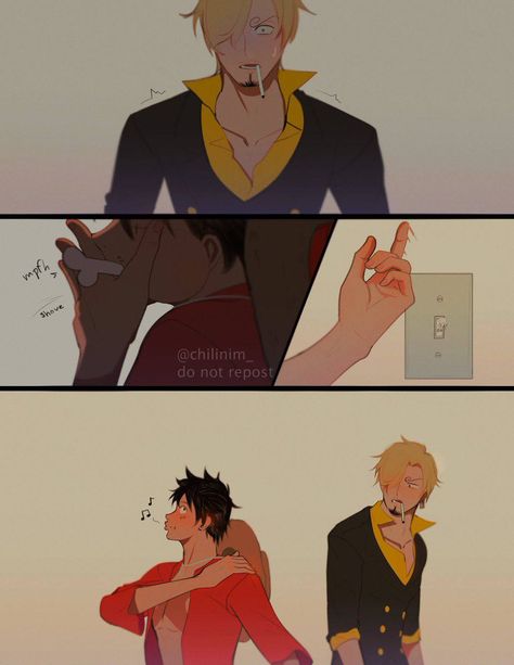 @chilinim_ on Twitter
#OnePiece #MonkeyDLuffy #Luffy #Sanji One Piece Cartoon, Anime Mems, One Piece Crew, One Piece Ace, One Piece Ship, One Piece Funny, One Peice Anime, One Piece Drawing, One Piece Comic