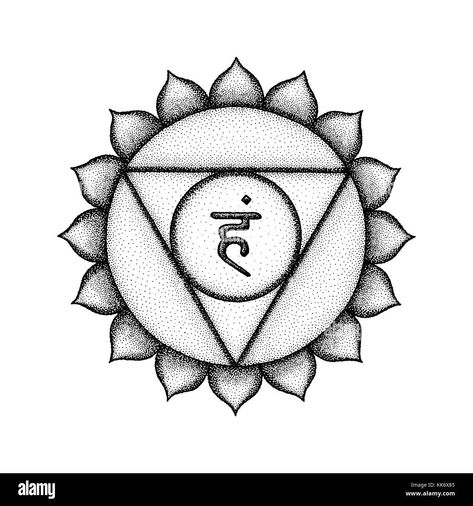 Vishuddha Chakra, Chakra Tattoo, Black Monochrome, Throat Tattoo, Work Tattoo, Chakra Symbols, Warrior Tattoos, Chakra Art, Symbol Tattoos