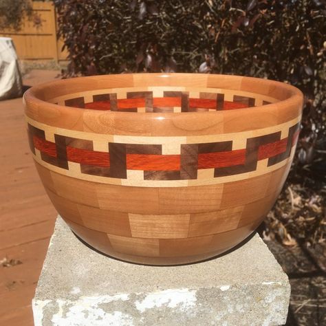 Bowls Design, Segmented Turning, Wood Turned Bowls, Cherry Bowl, Turning Projects, Lathe Projects, Wood Turning Projects, Wood Vase, Turned Wood