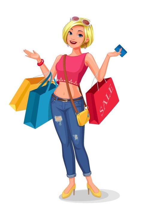 Woman Shopping, Shopping Clipart