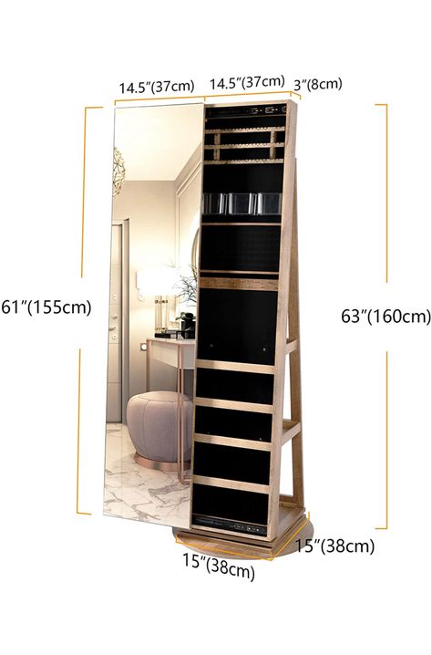 Amazon storage solutions! Mirror, storage and jewelry cabinet all in one. #amazonfinds #organizationideas #homedecorideas #amazonhomefinds Body Mirror Jewelry Holder, Standing Mirror Storage, Make Up Stand Ideas, Long Mirror Dressing Table With Storage, Standing Mirror In Bedroom Aesthetic, Stand Mirror In Bedroom, Standing Mirror In Bedroom, Standing Mirror Aesthetic, Full Length Mirror With Storage